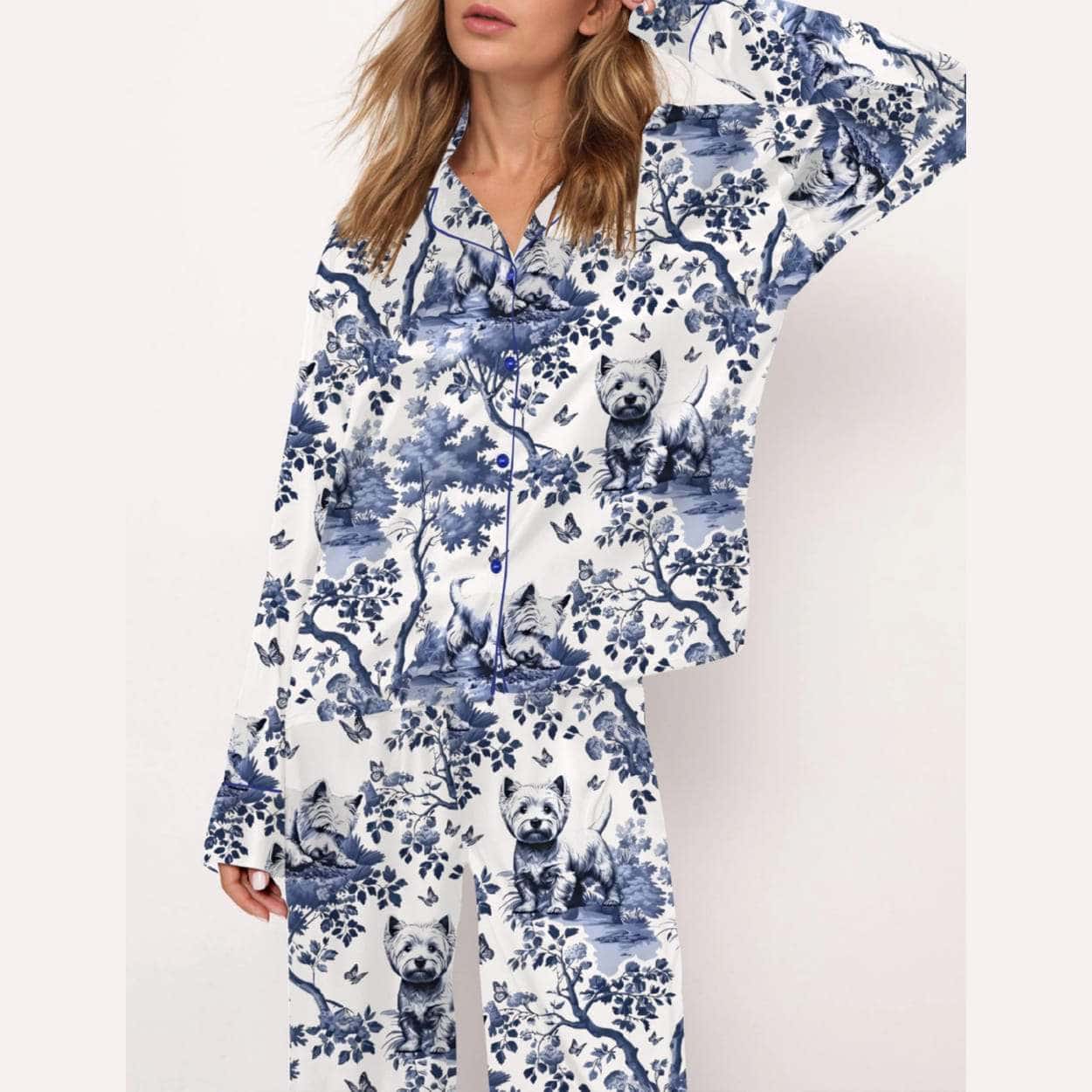 West Highland White Terrier Silky Satin Pajama Set West Highland White Terrier Silky Satin Pajama Set