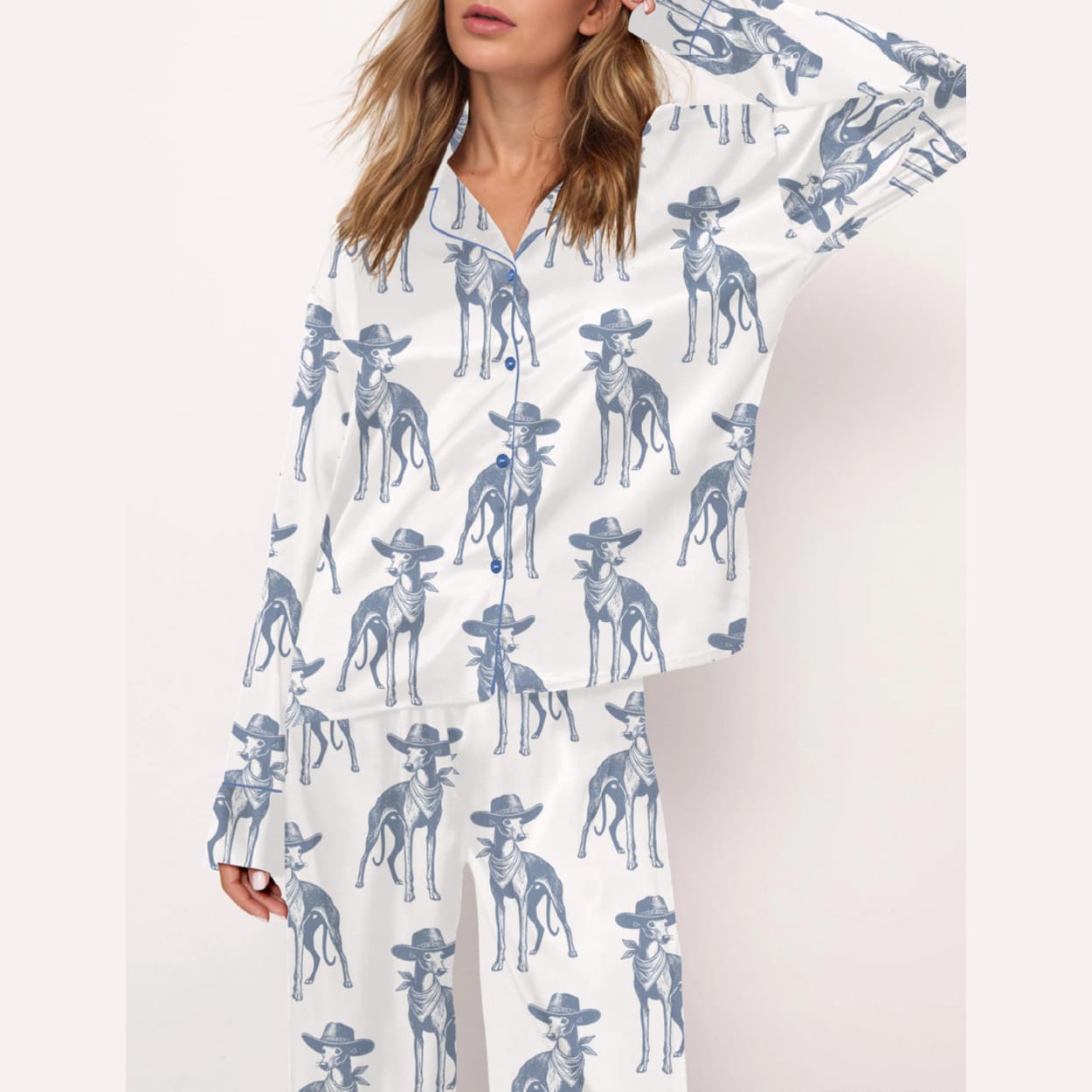 Whippet Vintage Silky Satin Pajama Set Whippet Vintage Silky Satin Pajama Set