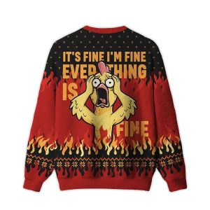 Its Fine Im Fine Ever Thing Is Fine Ugly Christmas Sweater1