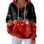 Women's Christmas Faith Print Casual Hooded Sweatshirt