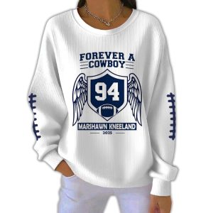 Forever A Cowboy 94 Marshawn Kneeland 2025 Pit Striped Sweatshirt 1 Forever A Cowboy 94 Marshawn Kneeland 2025 Pit Striped Sweatshirt