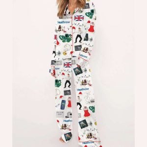 Christmas Love Actually Silky Satin Pajama Set1