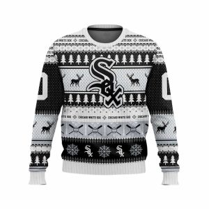 2025 Personalized White Sox Ugly Christmas Sweater1