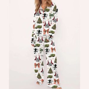You Serious Clark Christmas Silky Satin Pajama Set2