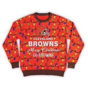 Merry Christmas Go Browns Football Ugly Sweater