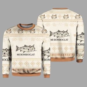 Bomboclat Fish Cat Meme Ugly Christmas Sweater 2