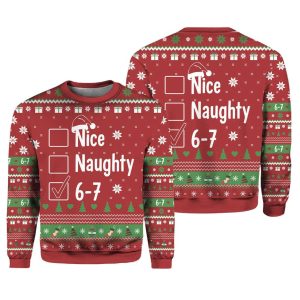 2025 Nice Naughty 6-7 Ugly Christmas Sweater