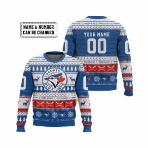2025 Personalized Blue Jays Ugly Christmas Sweater