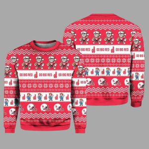 Huskers Go Big Red Ugly Christmas Sweater 2