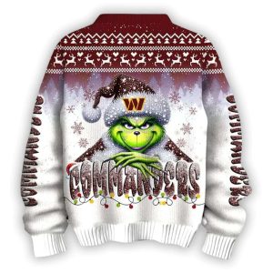 2025 Commanders x The Grnch Christmas Edition Ugly Sweater1