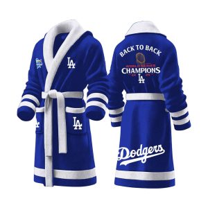 Dodgers Back To Back World Series Champions 2025 Fleece Bathrobe