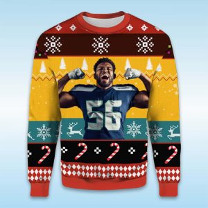 Jordyn Brooks Seahawks Ugly Christmas Sweater1