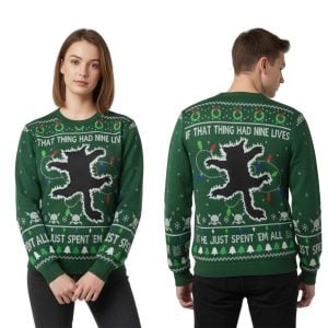 Funny Fried Pussycat National Lampoons Christmas Vacation Ugly Sweater1