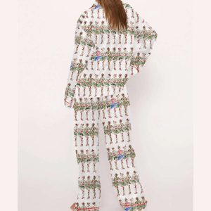 Christmas Radio City Rockette Silky Satin Pajama Set3