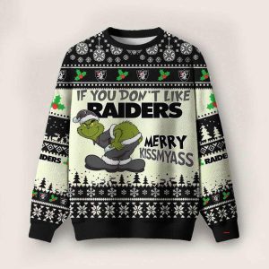 Raiders Grnch Merry Kissmyass Ugly Sweater