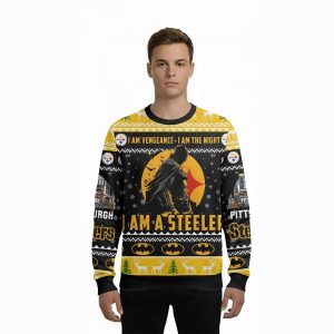I Am Vengeance I Am The Night I Am A Steeler Ugly Christmas Sweater 1 I Am Vengeance I Am The Night I Am A Steeler Ugly Christmas Sweater1