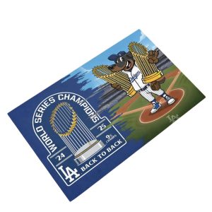 Dodgers Dog Mascot World Series Champions Back To Back 2025 Doormat1