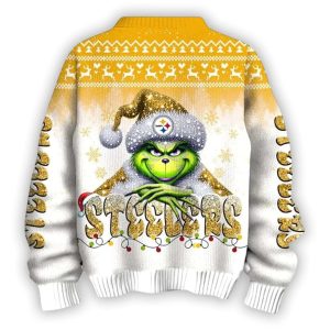 2025 Steelers x The Grnch Christmas Edition Ugly Sweater1