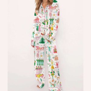 Lovely Nutcracker Christmas Silky Satin Pajama Set1