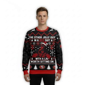 49ers Deadpool The Other Jolly Guy In A Red Suit Christmas Ugly Sweater1