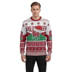 2025 England Rugby Christmas Ugly Sweater2