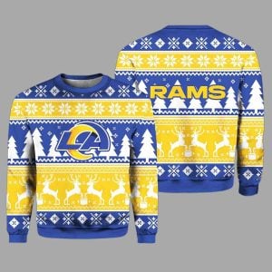2025 Christmas Rams Reindeer Football Ugly Sweater 2