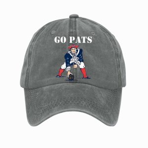 NE Patriots Go Pats Football Print Hat 3 NE Patriots Go Pats Football Print Hat3