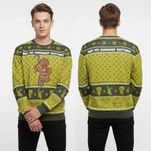 Gingy Not My Gumdrop Button Ugly Christmas Sweater