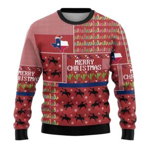 Texas Map Merry Christmas Ugly Christmas Sweater Xmas Holiday Patterns1