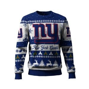 2025 Giants Reindeer Christmas Tree Pattern Ugly Sweater