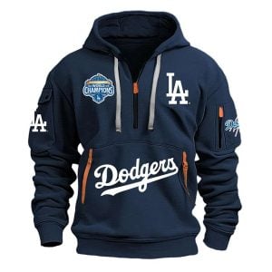 Dodgers Back To Back World Series 2025 Champions Hoodie Half Zipper2