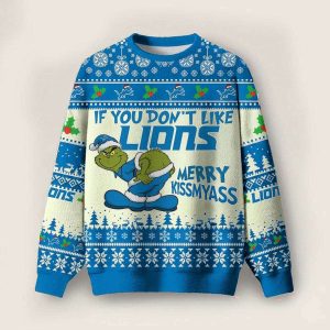Lions Grnch Merry Kissmyass Ugly Sweater