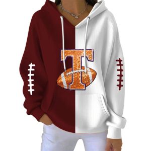 Tennessee Football Print Pit Striped Hoodie1