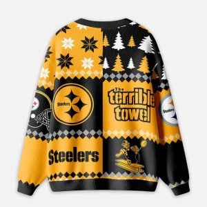 Steelers The Terrible Towel Knitted Christmas Cardigan1