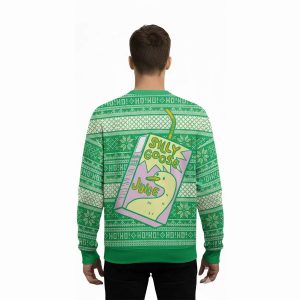 Silly Goose Juice Party Green Ugly Christmas Sweater2