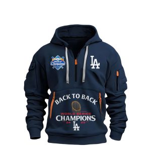 Dodgers Back To Back World Series Champions 2025 Quarter Zip Hoodie2