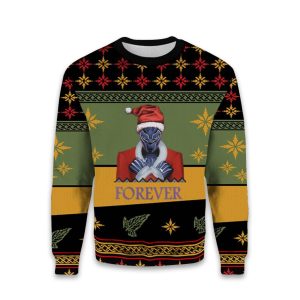 Marvel Black Panther Santa Wakanda Forever Christmas Ugly Sweater