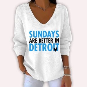 Sundays Are Better Detroit Football Waffle Long Sleeve T-Shirt 1 Sundays Are Better Detroit Football Waffle Long Sleeve T Shirt1