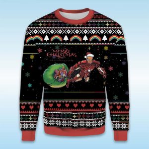 Iron Santa Merry Christmas Ugly Sweater1
