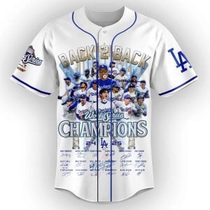 Dodgers Back 2 Back 2024-2025 World Series Baseball Jersey 1 Dodgers Back 2 Back 2024 2025 World Series Baseball Jersey1