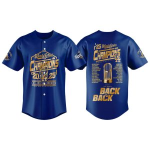 2025 Dodgers World Series Champion Back To Back Jersey