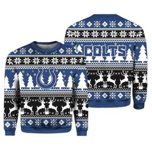 2025 Christmas Colts Reindeer Football Ugly Sweater 1