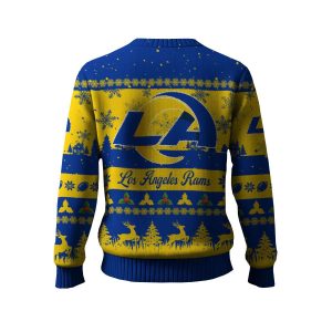 2025 Rams Reindeer Christmas Tree Pattern Ugly Sweater1