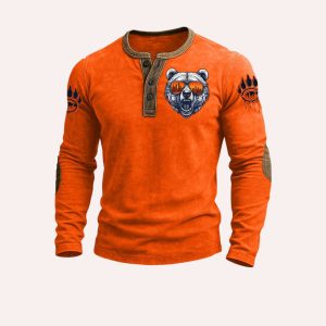 Bears Football Skyline Print Henley Top3