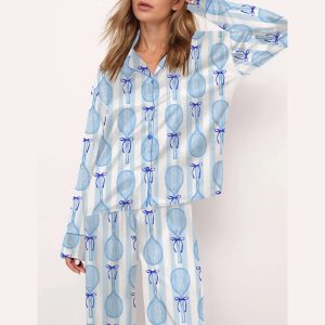 Coquette Tennis Silky Satin Pajama Set2