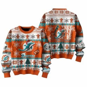 Dolphins They Not Like Us Christmas Ugly Sweater