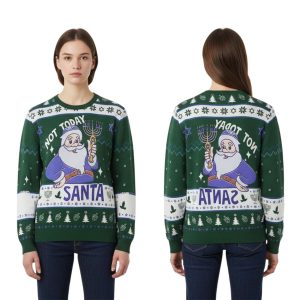 Santa Not Today Hanukkah Christmas Ugly Sweater3