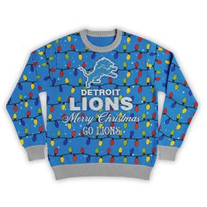 Merry Christmas Go Lions Football Ugly Sweater