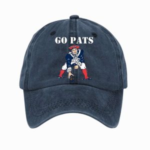 NE Patriots Go Pats Football Print Hat 1 NE Patriots Go Pats Football Print Hat1