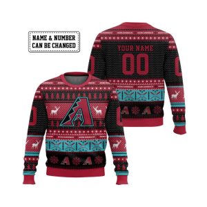 2025 Personalized Diamondbacks Ugly Christmas Sweater